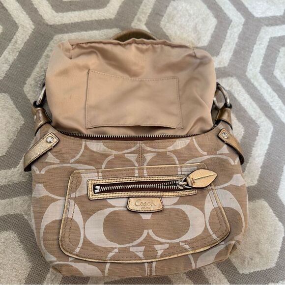 Coach Penelope Shantung Textured Signature Fabric Mini Hobo - Picture 6 of 15